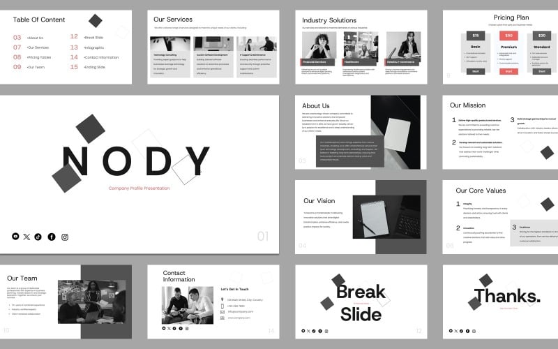 nody company profile presentation powerpoint original
