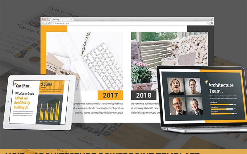 noir architecture powerpoint template original