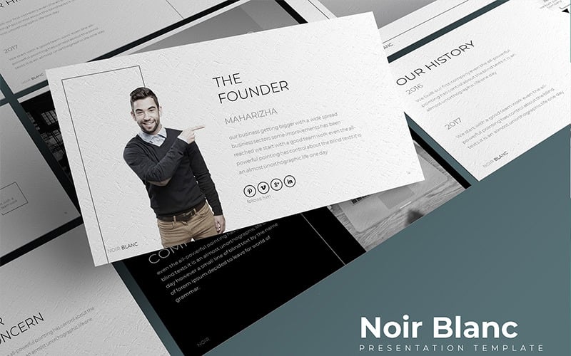 noir blanc powerpoint template original