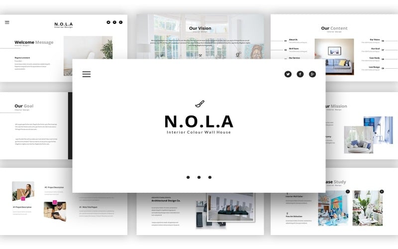 nola interior design powerpoint template original