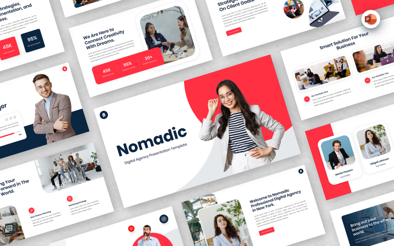 nomadic digital agency powerpoint template original