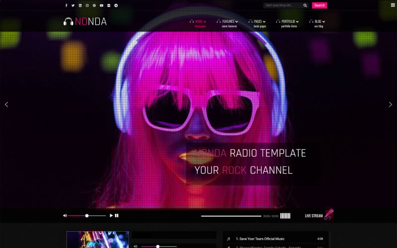 nonda online music radio station joomla and joomla template original