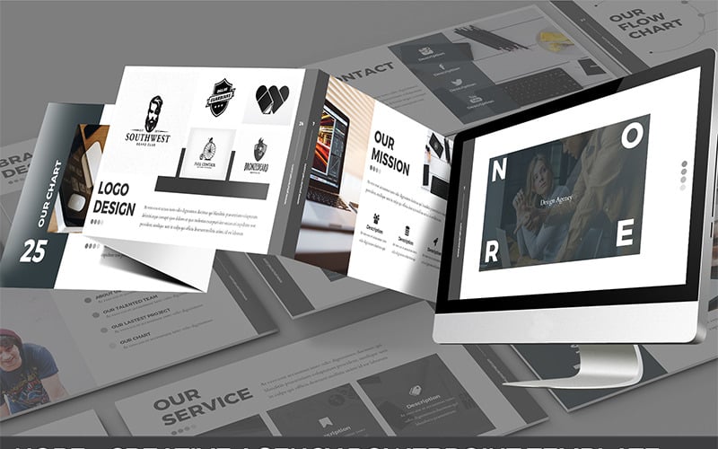 nore design agency powerpoint template original
