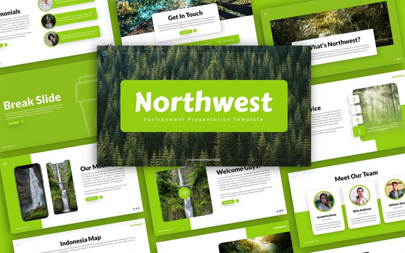 northwest environment presentation powerpoint template original