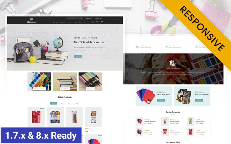 notextra stationery store prestashop responsive theme original