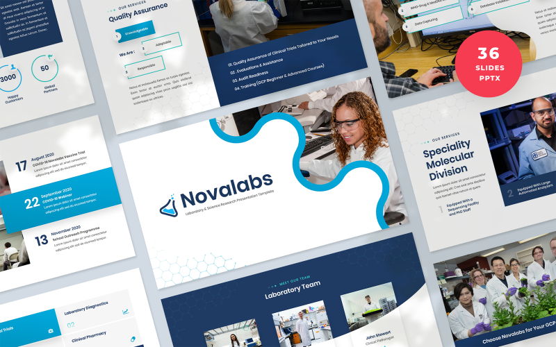 novalabs laboratory and science research presentation template original