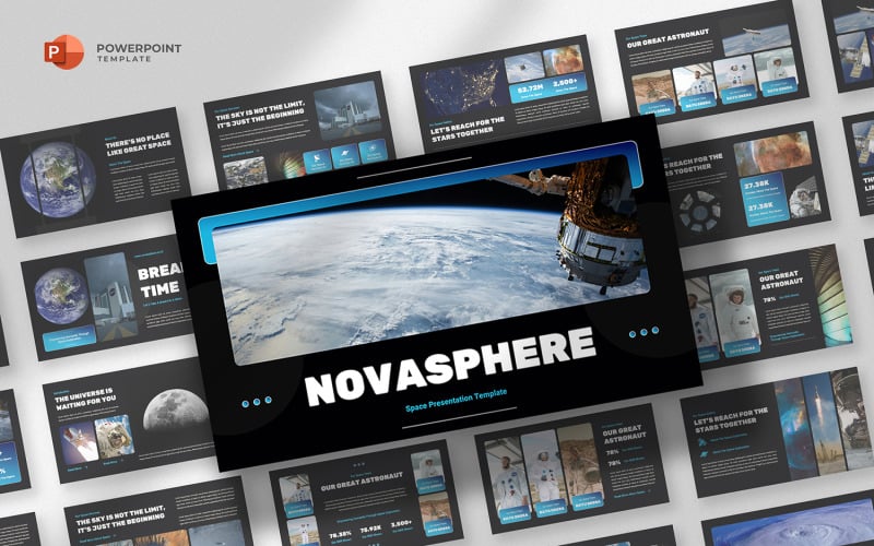 novasphere space amp astronaut powerpoint template original