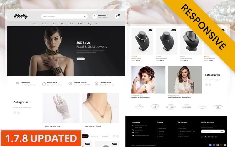 novelty jewelry store prestashop responsive theme original