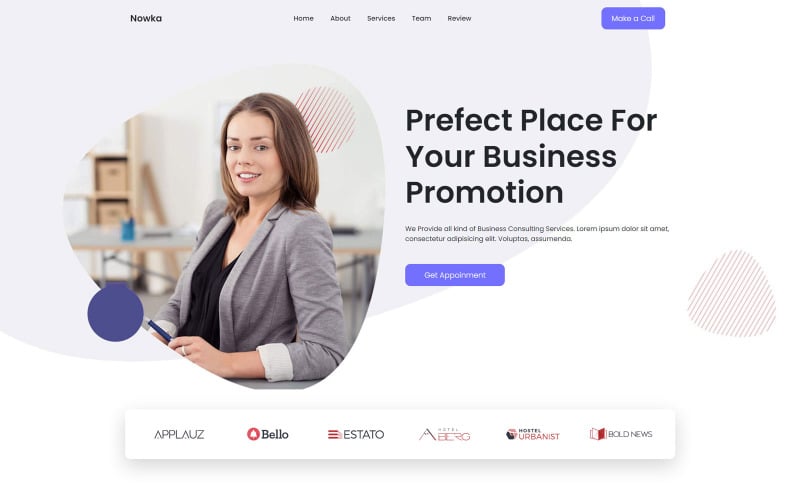 nowka business consulting landing page template original