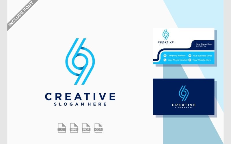 number simple loop logo original
