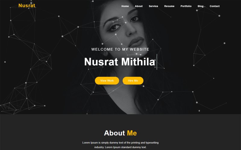 nusrat personal portfolio html landing page template original