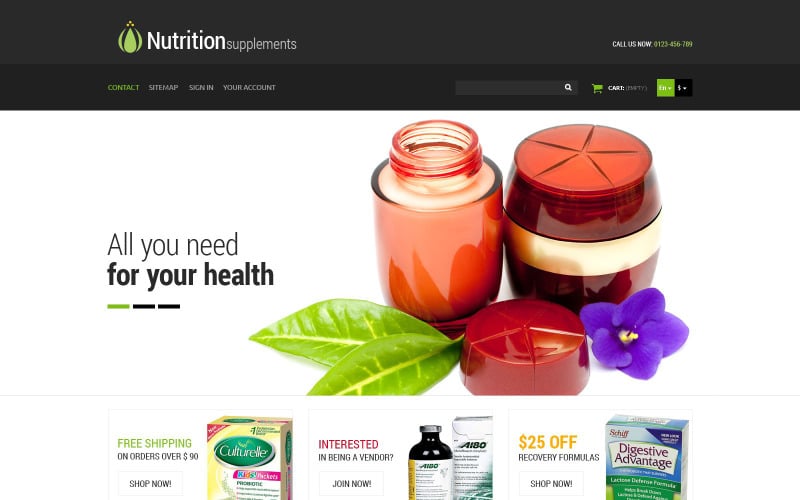 nutrition products prestashop theme original
