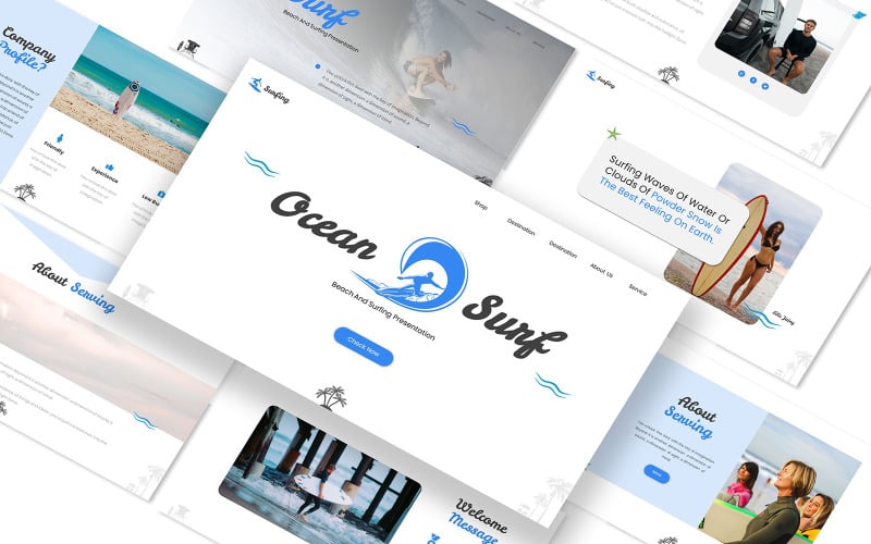 ocean amp surfing powerpoint presentation original