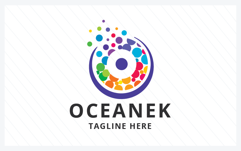oceanek letter o pro logo template original