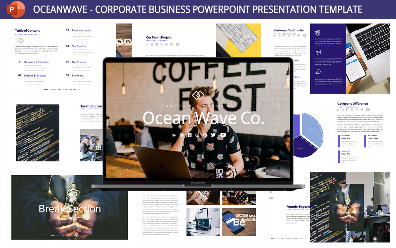 oceanwave corporate business presentation template original