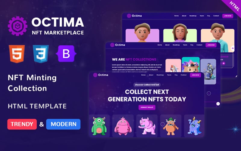 octima nft mintingcollection landing page template original