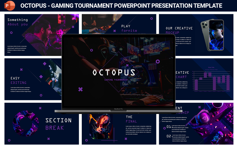 octopus gaming tournament presentation template original