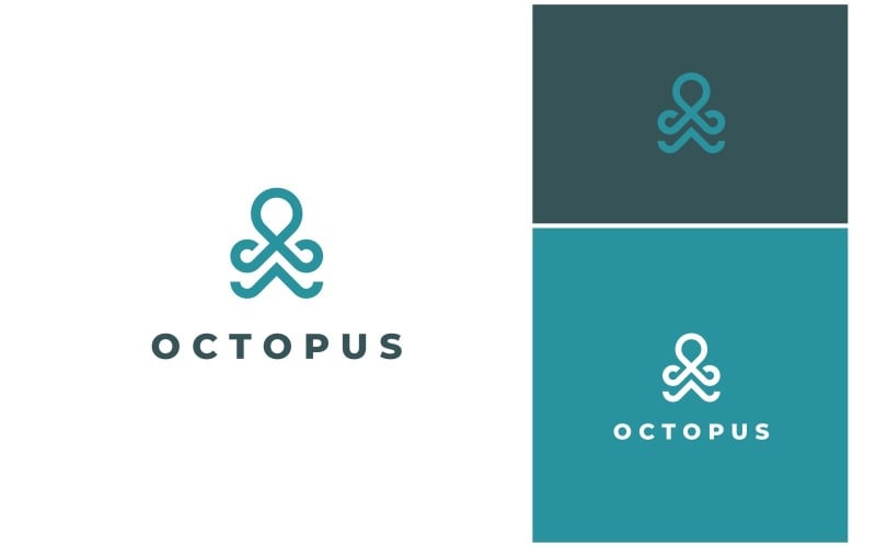 octopus squid jellyfish simple logo original