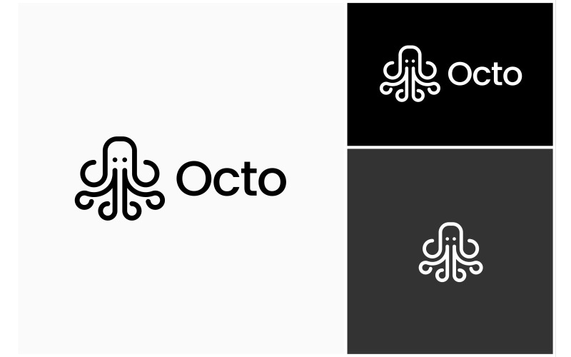 octopus squid simple logo original