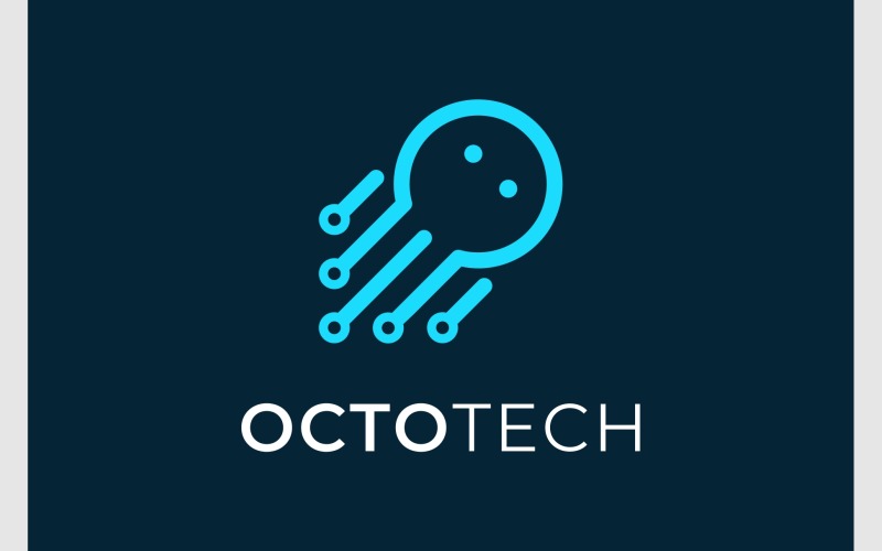 octopus squid tech circuit logo original
