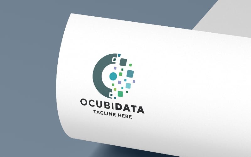 ocubic data letter o pro logo template original