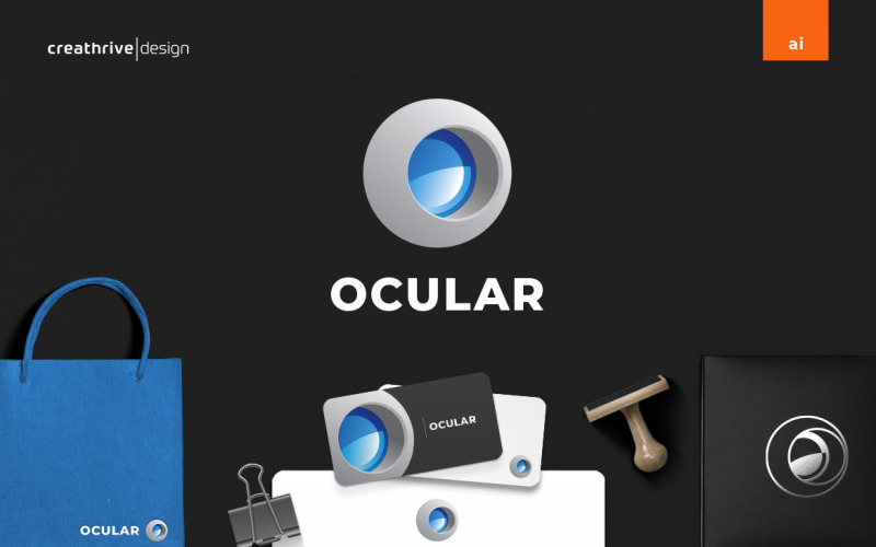ocular lens logo template original