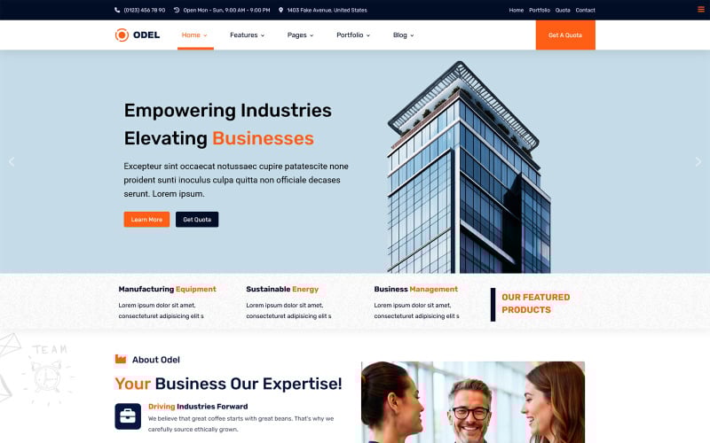 odel business industry joomla template original