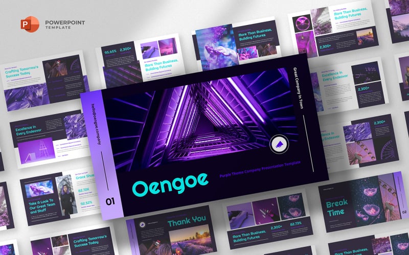 oengoe black amp purple powerpoint template original