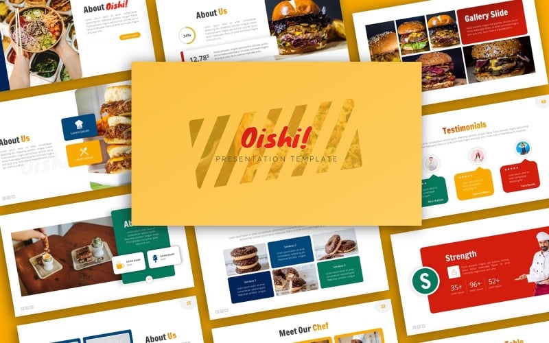 oishi food presentation powerpoint template original