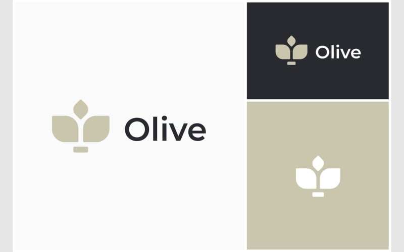 olive simple leaf minimalist logo original