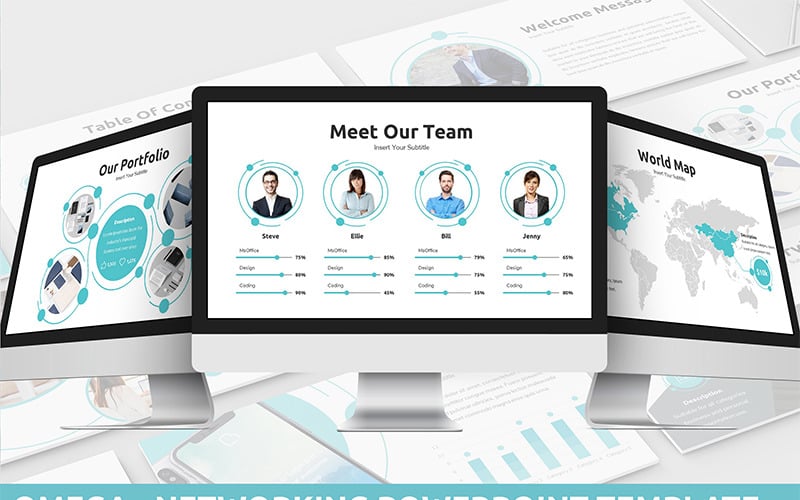 omega networking powerpoint template original