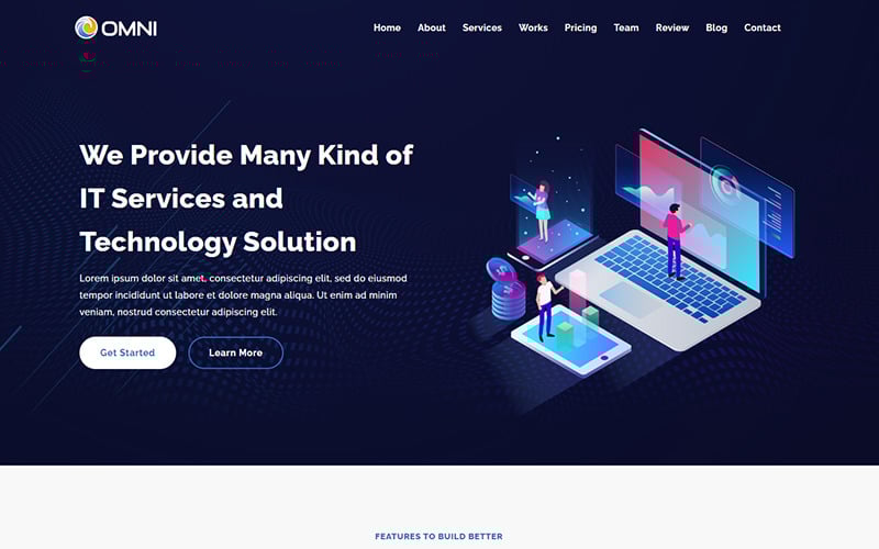 omni it solutions amp business services landing page template original