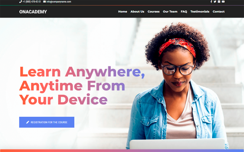 onacademy course html landing page template original