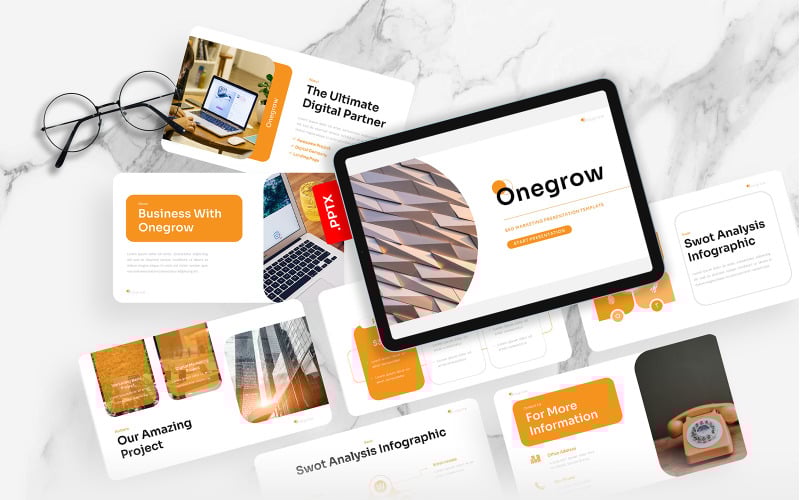 onegrow seo marketing powerpoint template original