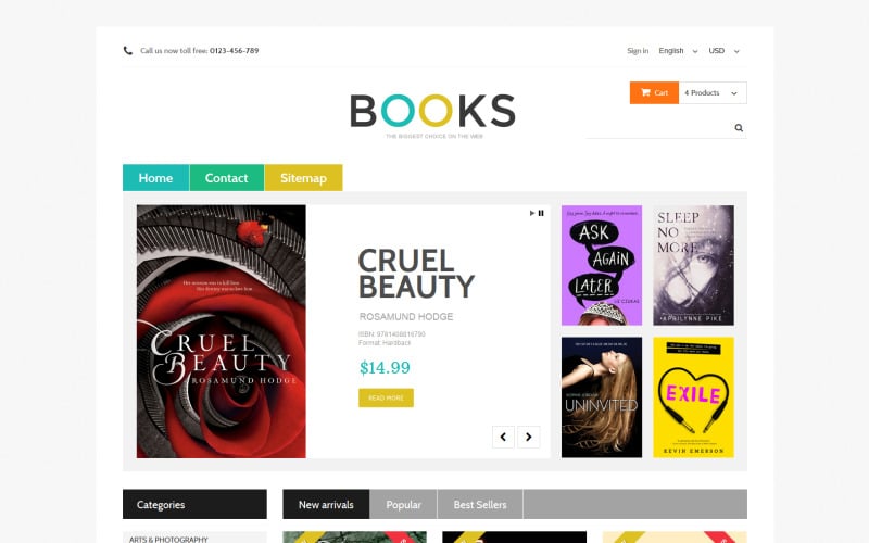 online bookstall prestashop theme original