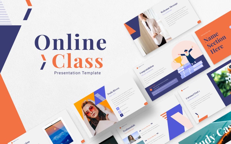 online class presentation powerpoint template original