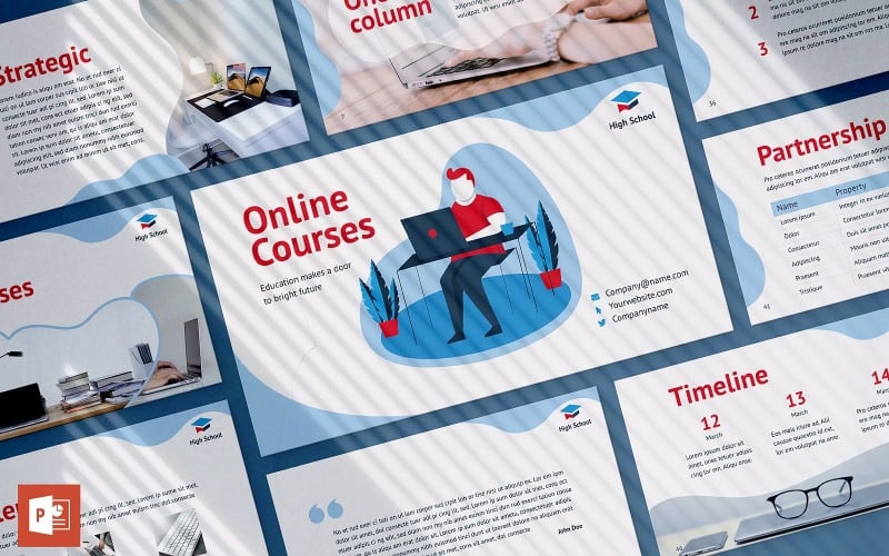 online courses presentation powerpoint template original