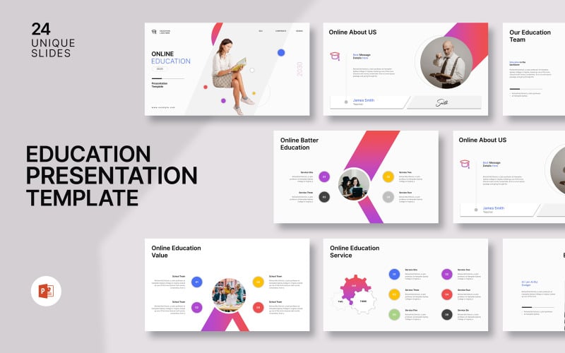 online education presentation template original