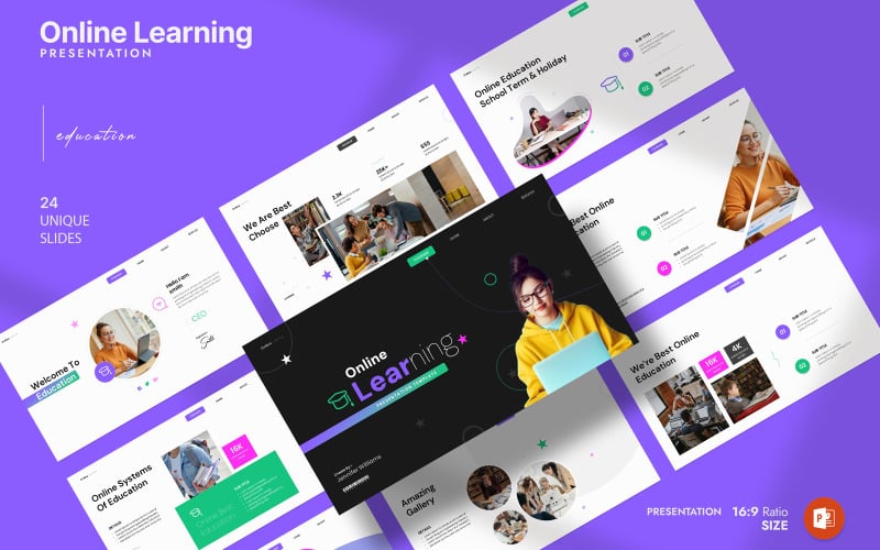 online learning presentation template original