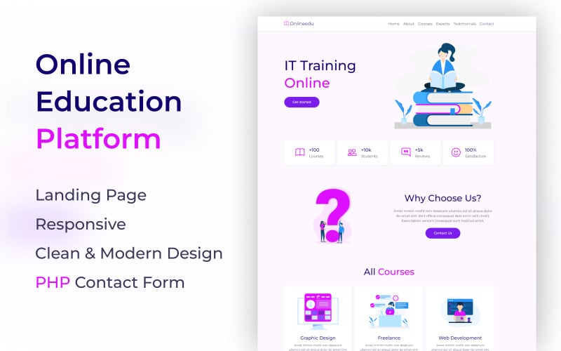 onlineedu online education platform landing page original