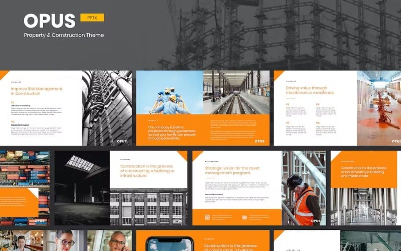 opus property amp construction powerpoint template original