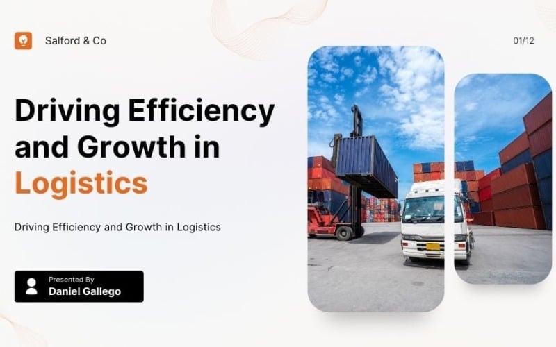 orange and red modern professional logistics presentation powerpoint template original