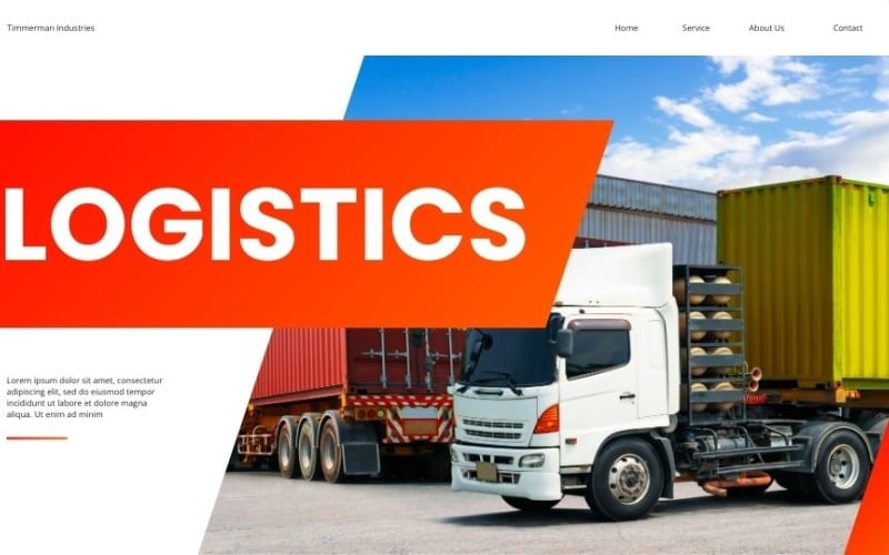 orange modern global logistics presentation powerpoint template original