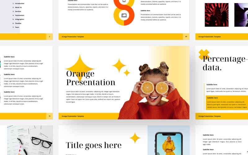 orange powerpoint presentation template original