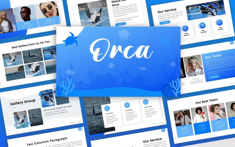 orca animal multipurpose powerpoint template original