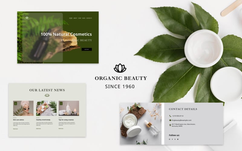 organic beauty landing page template original