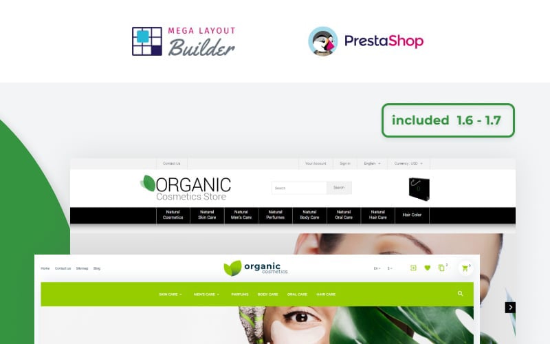 organic cosmetics make up store template prestashop theme original