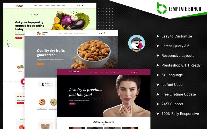 organic dry and jewels responsive prestashop theme for ecommerce vegetables original