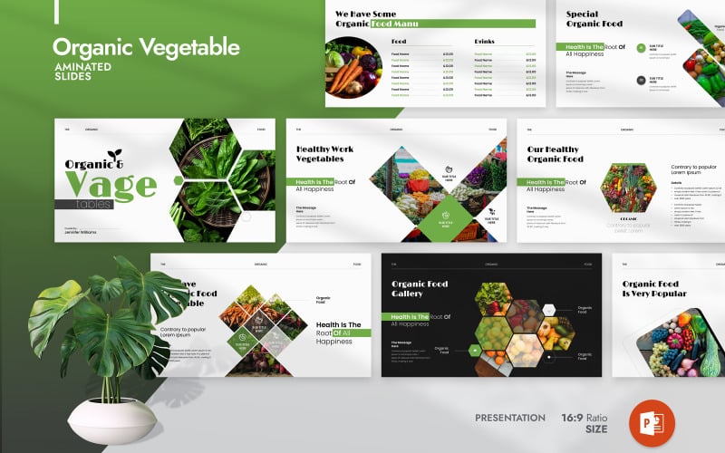 organic vegetable presentation template original