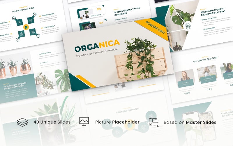 organica green minimal powerpoint template original